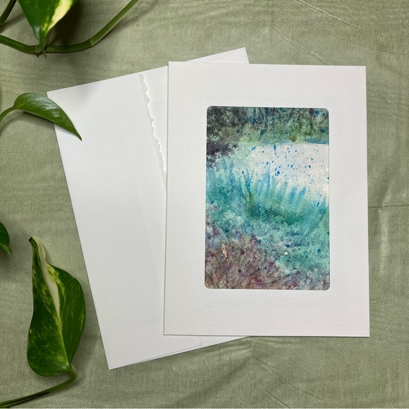 Hand Painted Watercolor Semi Abstract Floral Blank Greeting Cards Set of 8 - Picture 4 of 10